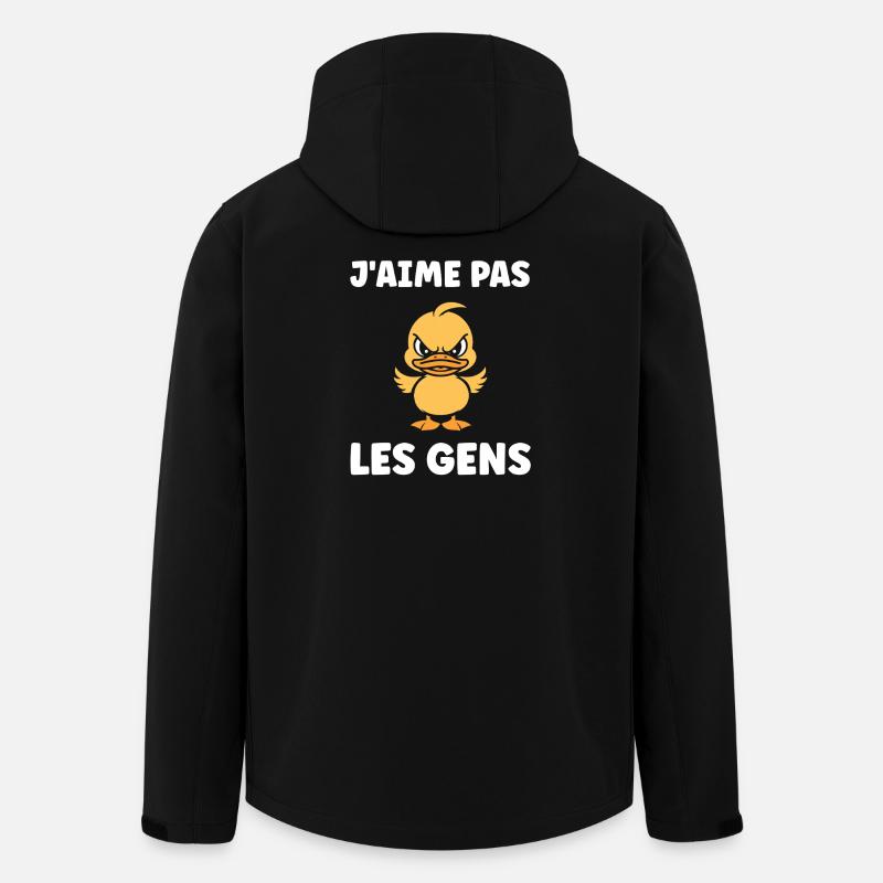 J'aime pas les gens canard - Veste softshell homme en polyester recyclé Stanley/Stella - noir