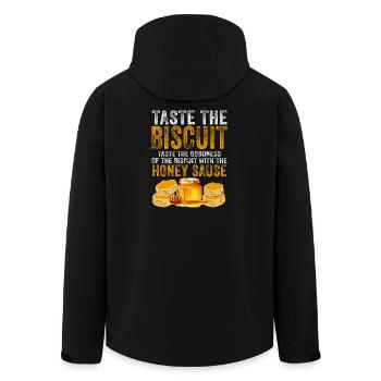 Taste the Biscuit with Honey Sauce - Men’s Recycled Softshell Jacket by Stanley/Stella - black - Back - AI Model Male 185 light (185cm)