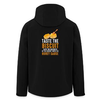 Taste the Biscuit with Honey Sauce - Men’s Recycled Softshell Jacket by Stanley/Stella - black - Back - AI Model Male 185 light (185cm)