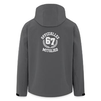 Official 67 member of the 1967 Club - Men’s Recycled Softshell Jacket by Stanley/Stella - black - Back - AI Model Male 185 light (185cm)