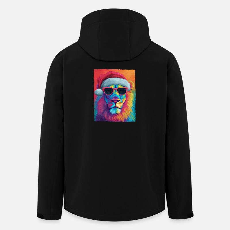 Portrait de Noël du Lion - Veste softshell homme en polyester recyclé Stanley/Stella - noir