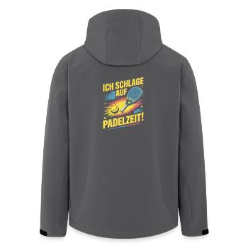 Padelzeit Neon Treffer - Recycelte Männer Softshell-Jacke von Stanley/Stella - Schwarz - Hinten - AI Model Male 185 light (185cm)