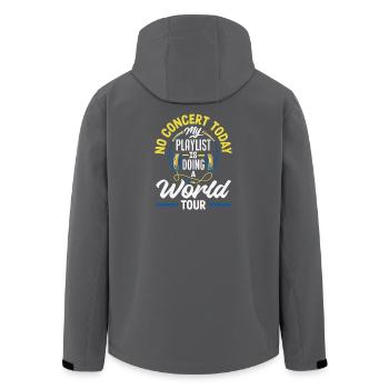 Pas de concert aujourd’hui, musique triste - Veste softshell homme en polyester recyclé Stanley/Stella - noir - Dos - AI Model Male 185 light (185cm)