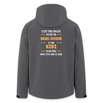 Handsome guy and kiki at the same time - Men’s Recycled Softshell Jacket by Stanley/Stella - anthracite - Back - AI Model Male 185 light (185cm)