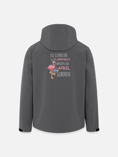 April Birthday Flamingo Saying Funny - Men’s Recycled Softshell Jacket by Stanley/Stella - black