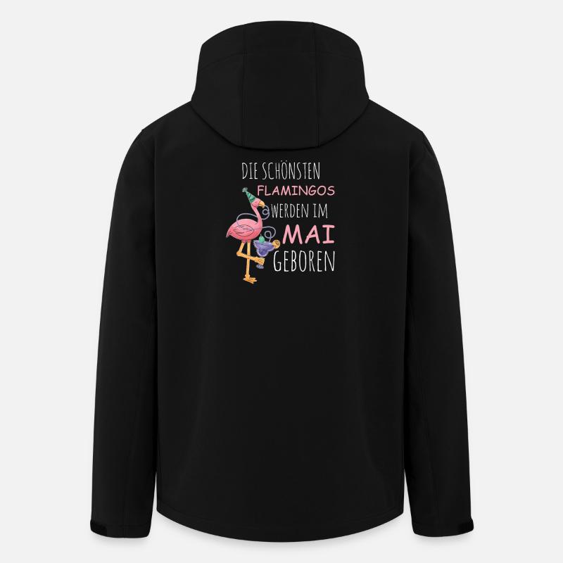 May Birthday Flamingo Saying Funny - Men’s Recycled Softshell Jacket by Stanley/Stella - black