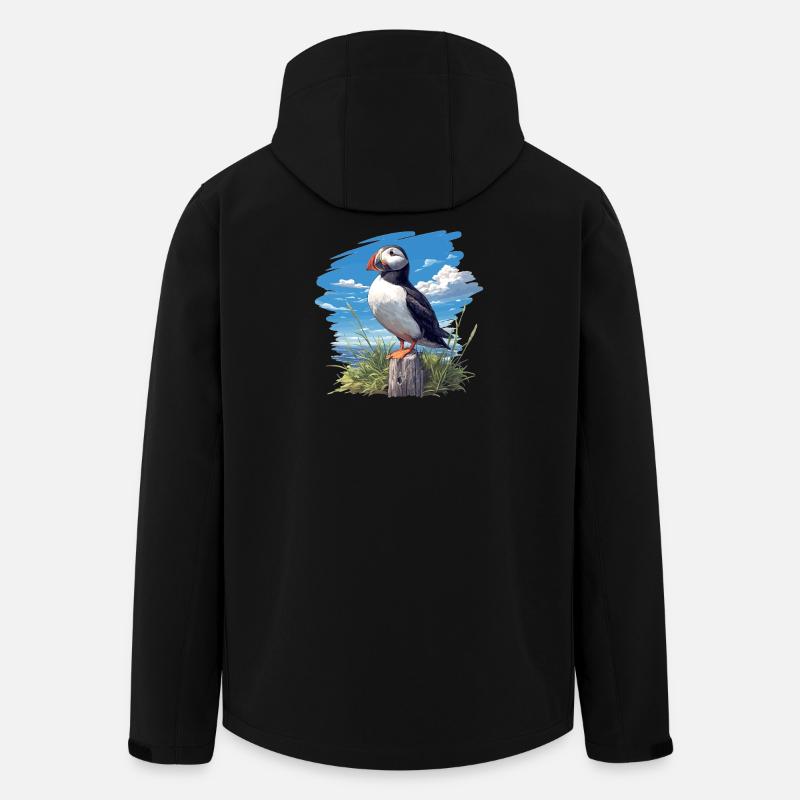 Puffin Papageientaucher - Recycelte Männer Softshell-Jacke von Stanley/Stella - Schwarz