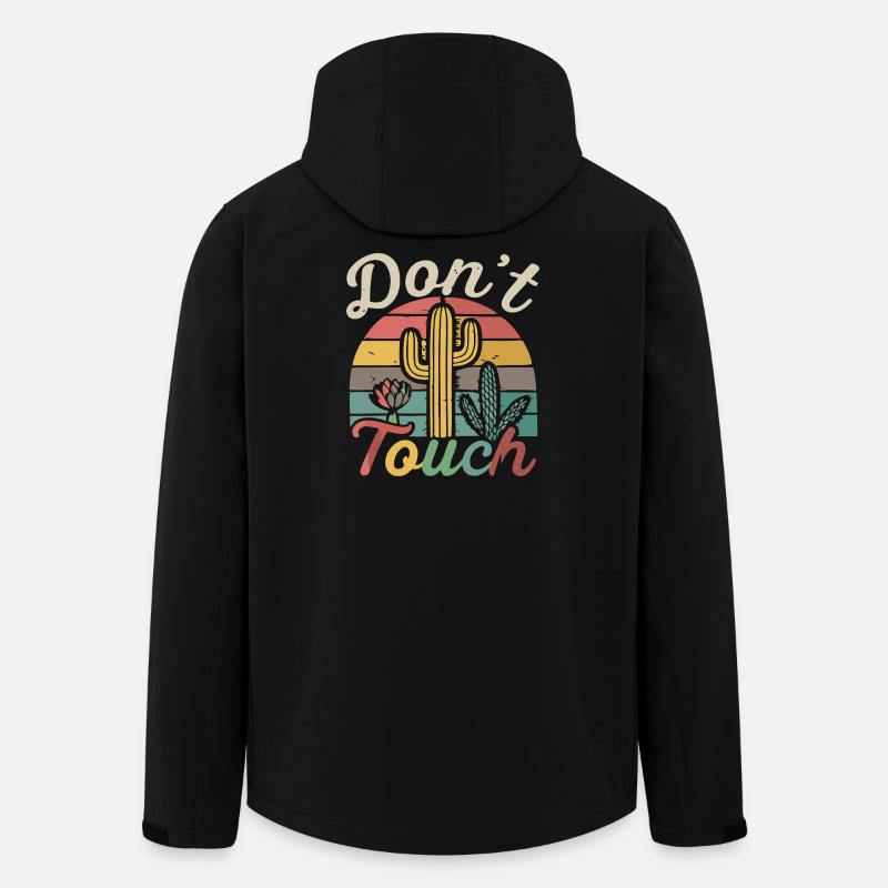 Don't Touch Cactus Rétro - Veste softshell homme en polyester recyclé Stanley/Stella - noir