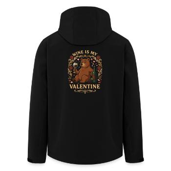 Wine Is My Valentine Bear - Recycelte Männer Softshell-Jacke von Stanley/Stella - Schwarz - Hinten - AI Model Male 185 light (185cm)