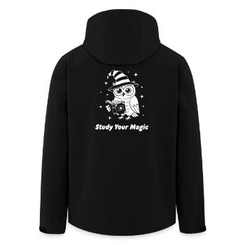Magic owl learns magic - Men’s Recycled Softshell Jacket by Stanley/Stella - black - Back - AI Model Male 185 light (185cm)