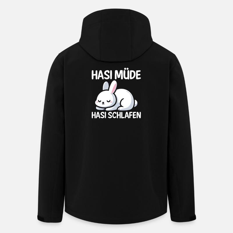 Shlafshirt Hase Hasi Müde Hasi Schlafen - Recycelte Männer Softshell-Jacke von Stanley/Stella - Schwarz