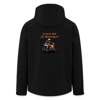 Ich kann nicht. Ich habe Motorsport. - Recycelte Männer Softshell-Jacke von Stanley/Stella - Schwarz - Hinten - AI Model Male 185 light (185cm)