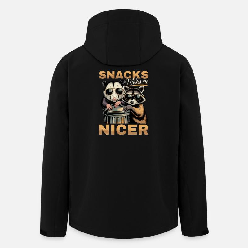 Funny Opossum and Raccoon - Men’s Recycled Softshell Jacket by Stanley/Stella - black