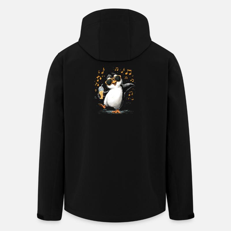 Pingouin d’été avec lunettes de soleil - Veste softshell homme en polyester recyclé Stanley/Stella - noir