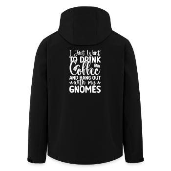 Gnome Costume Men Drink Coffee & Hang Out Gnomes - Men’s Recycled Softshell Jacket by Stanley/Stella - black - Back - AI Model Male 185 light (185cm)