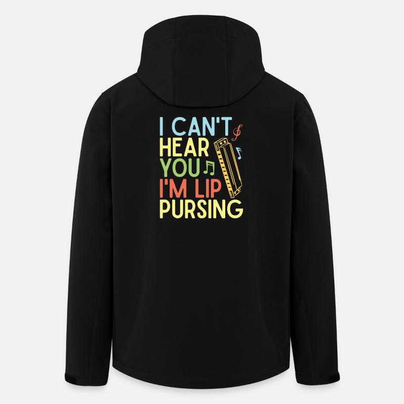 Funny Harmonica Player Lip Pursing Harmonica - Men’s Recycled Softshell Jacket by Stanley/Stella - black