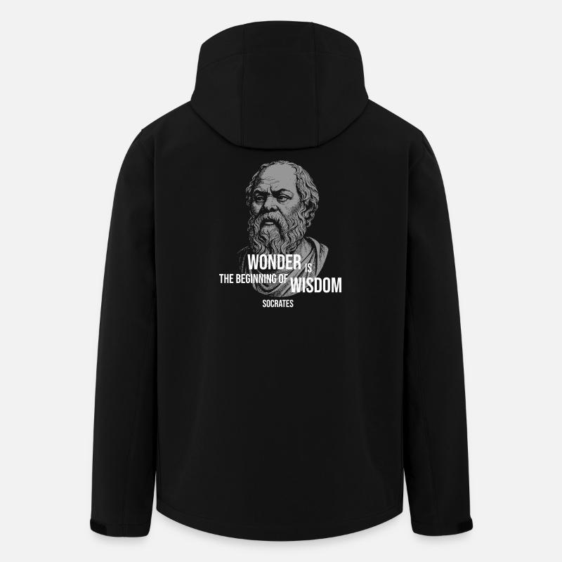 Sokrates Wonder Zitat-Tee - Recycelte Männer Softshell-Jacke von Stanley/Stella - Schwarz