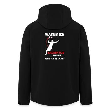 Joueur de badminton offre des tenues de badminton - Veste softshell homme en polyester recyclé Stanley/Stella - noir - Dos - AI Model Male 185 light (185cm)