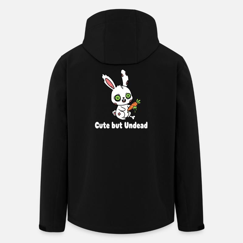 Mignon lapin zombie avec une carotte - Veste softshell homme en polyester recyclé Stanley/Stella - noir