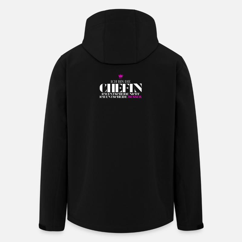 Chefin entscheidet besser Spruch - Recycelte Männer Softshell-Jacke von Stanley/Stella - Schwarz