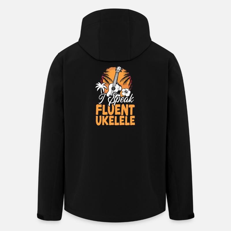 Ukulélé hawaïen Uke I Speak - Veste softshell homme en polyester recyclé Stanley/Stella - noir