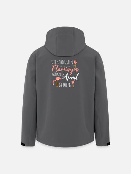 April Birthday Flamingo Saying Funny - Men’s Recycled Softshell Jacket by Stanley/Stella - black