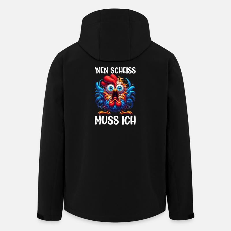 Nen Scheiss Muss Ich Lustiger Huhn Sarkasmus Humor - Recycelte Männer Softshell-Jacke von Stanley/Stella - Schwarz