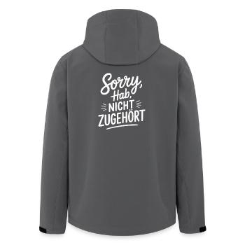 sorry didn't listen distracted anti social - Men’s Recycled Softshell Jacket by Stanley/Stella - anthracite - Back - AI Model Male 185 light (185cm)