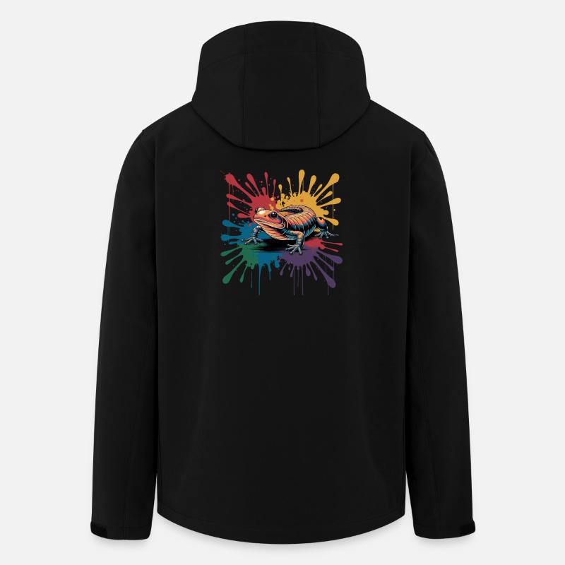  Bunter Salamander Mit Farbklecks Splash Für - Recycelte Männer Softshell-Jacke von Stanley/Stella - Schwarz
