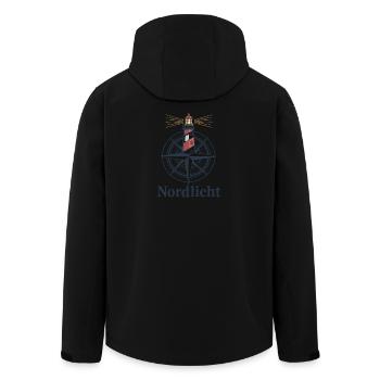 Compas du phare des aurores boréales Côte de la mer du Nord Mer Baltique - Veste softshell homme en polyester recyclé Stanley/Stella - noir - Dos - AI Model Male 185 light (185cm)