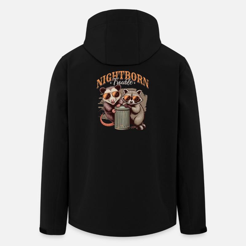 Funny Opossum and Raccoon - Men’s Recycled Softshell Jacket by Stanley/Stella - black