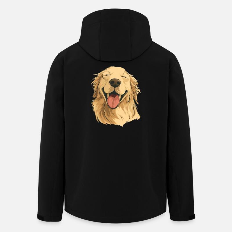 Golden Retriever souriant - Veste softshell homme en polyester recyclé Stanley/Stella - noir