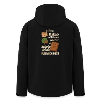 Le chocolat est un fruit – Motif drôle de cacao - Veste softshell homme en polyester recyclé Stanley/Stella - noir - Dos - AI Model Male 185 light (185cm)