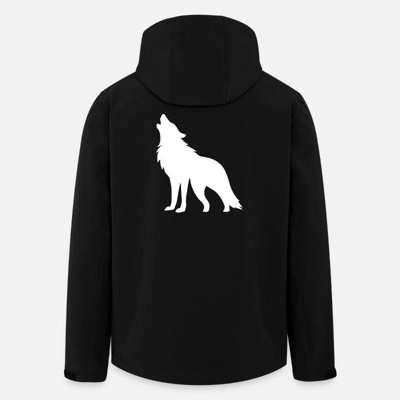 Wolf Silhouette - Recycelte Männer Softshell-Jacke von Stanley/Stella - Schwarz