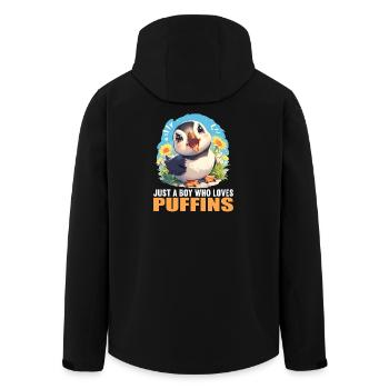 Puffin Papageientaucher - Recycelte Männer Softshell-Jacke von Stanley/Stella - Schwarz - Hinten - AI Model Male 185 light (185cm)