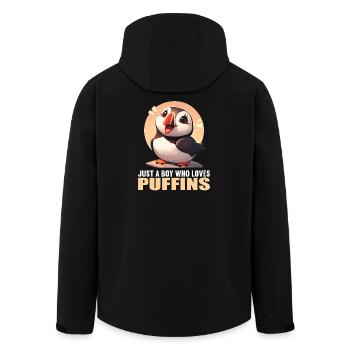 Puffin Papageientaucher - Recycelte Männer Softshell-Jacke von Stanley/Stella - Schwarz - Hinten - AI Model Male 185 light (185cm)
