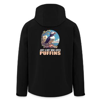 Puffin Papageientaucher - Recycelte Männer Softshell-Jacke von Stanley/Stella - Schwarz - Hinten - AI Model Male 185 light (185cm)