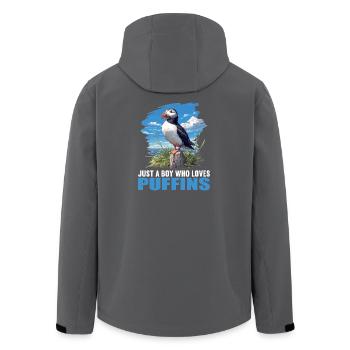 Puffin Papageientaucher - Recycelte Männer Softshell-Jacke von Stanley/Stella - Schwarz - Hinten - AI Model Male 185 light (185cm)