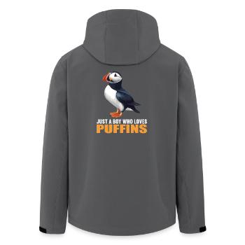 Puffin Papageientaucher - Recycelte Männer Softshell-Jacke von Stanley/Stella - Schwarz - Hinten - AI Model Male 185 light (185cm)