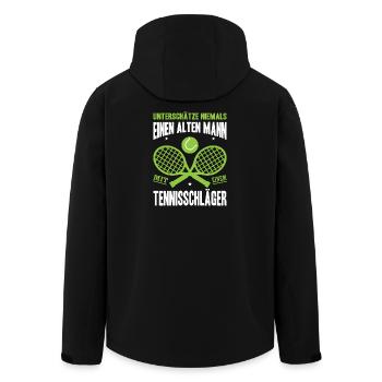 Joueur de tennis offre des tenues de paroles de tennis - Veste softshell homme en polyester recyclé Stanley/Stella - noir - Dos - AI Model Male 185 light (185cm)
