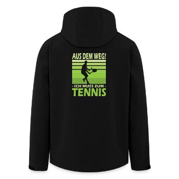 Joueur de tennis offre des tenues de paroles de tennis - Veste softshell homme en polyester recyclé Stanley/Stella - noir - Dos - AI Model Male 185 light (185cm)