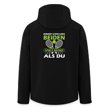 Joueur de tennis offre des tenues de paroles de tennis - Veste softshell homme en polyester recyclé Stanley/Stella - noir - Dos - AI Model Male 185 light (185cm)