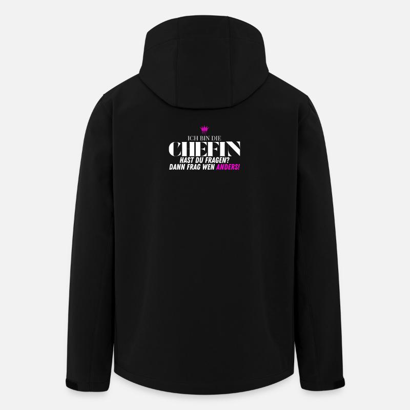 Chefin Frecher Bürohumor - Recycelte Männer Softshell-Jacke von Stanley/Stella - Schwarz