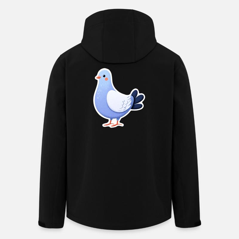 Illustration d’autocollants de colombe bleue - Veste softshell homme en polyester recyclé Stanley/Stella - noir