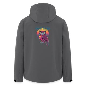 Night Vision Eule Retro Synthwave Sunset - Recycelte Männer Softshell-Jacke von Stanley/Stella - Schwarz - Hinten - AI Model Male 185 light (185cm)