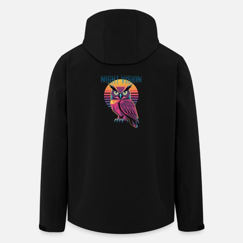 Night Vision Eule Retro Synthwave Sunset - Recycelte Männer Softshell-Jacke von Stanley/Stella - Schwarz