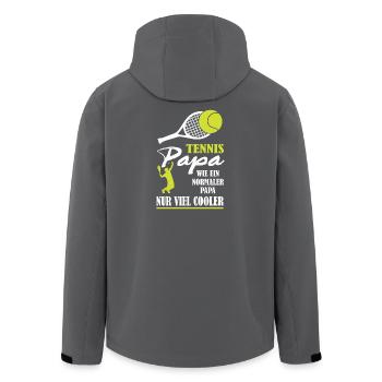 Joueur de tennis offre des tenues de paroles de tennis - Veste softshell homme en polyester recyclé Stanley/Stella - noir - Dos - AI Model Male 185 light (185cm)