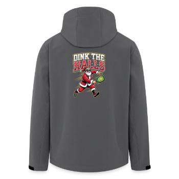 Dink, The Halls, Drôle de Père Noël pickleball - Veste softshell homme en polyester recyclé Stanley/Stella - noir - Dos - AI Model Male 185 light (185cm)