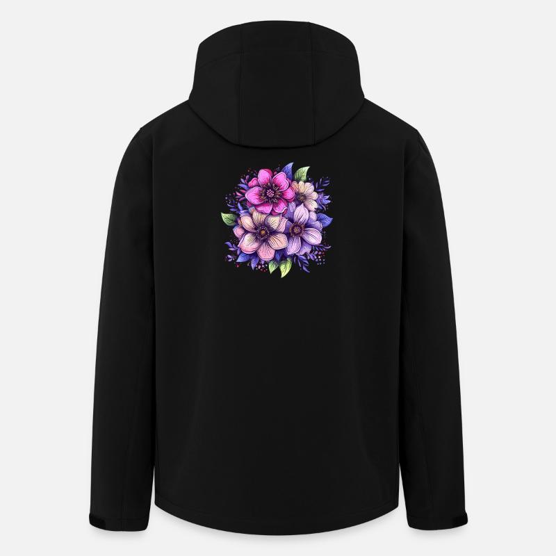 Neonblumenstrauß im Aquarellstil - Recycelte Männer Softshell-Jacke von Stanley/Stella - Schwarz