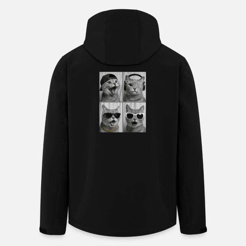 Katze - Recycelte Männer Softshell-Jacke von Stanley/Stella - Schwarz